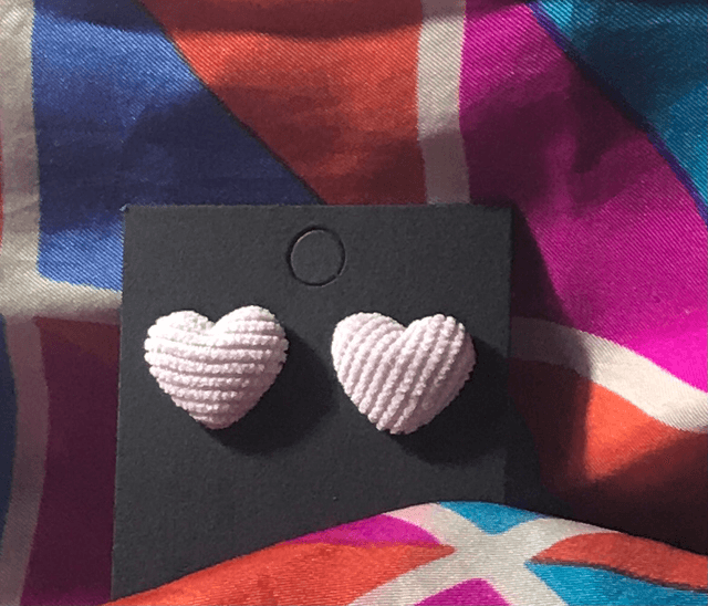Light Pink Fabric Studs Plain - FSP22