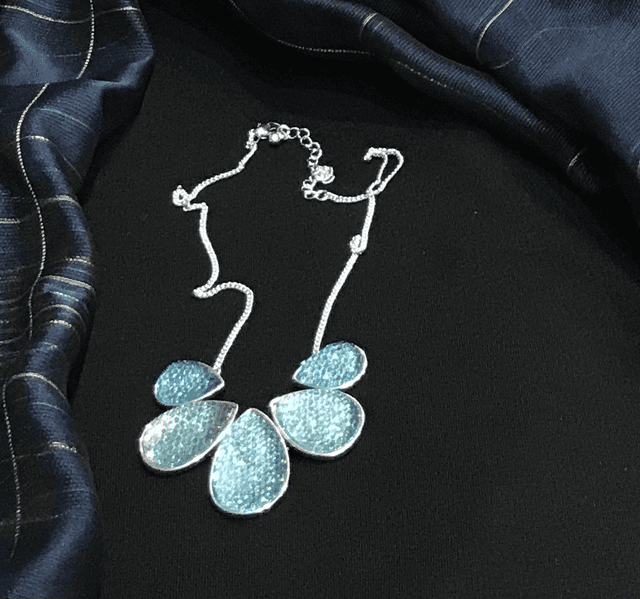Blue/Silver Necklace-NEC28