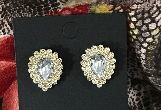 White Stone Stud Earrings - STU52