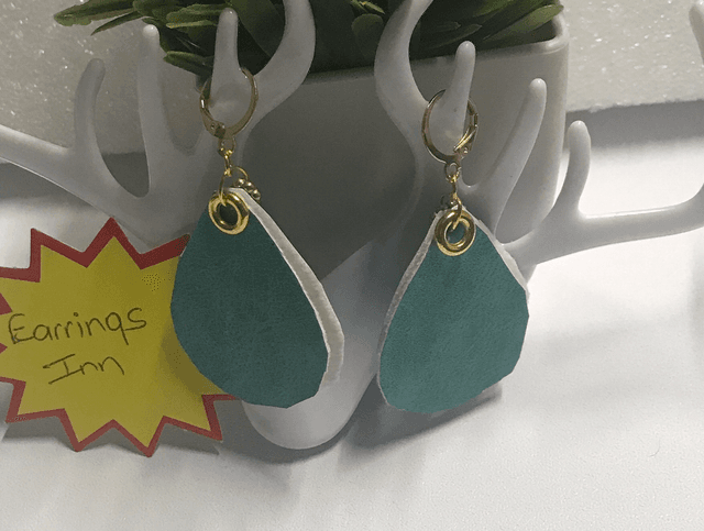 Green Suede Dangling Earrings - SUE02