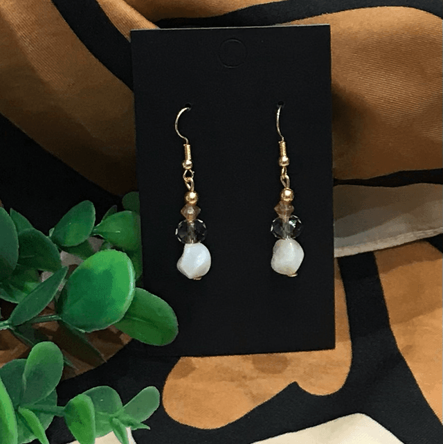 White Dangling Earrings- WDE21