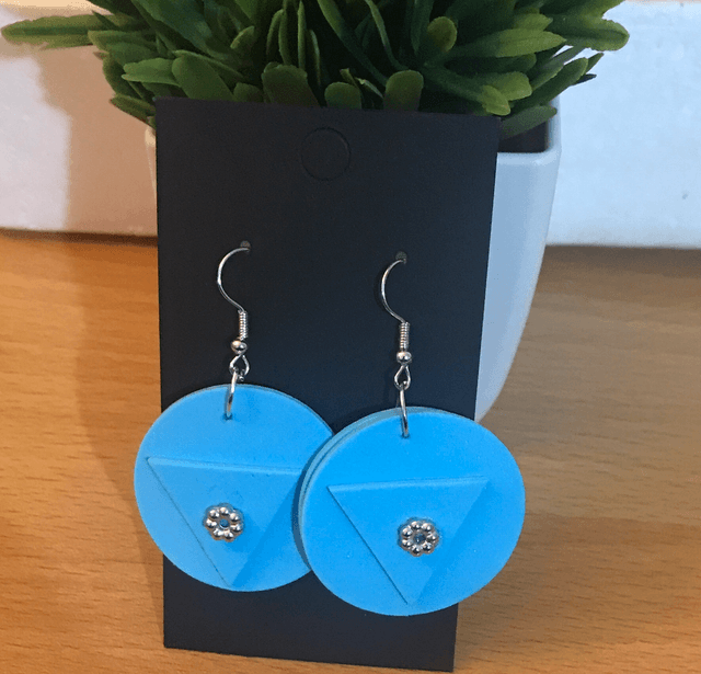 Blue Sponge Dangling Earrings- BLDE90