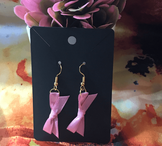 Pink Plain Fabric Earrings - PFE06