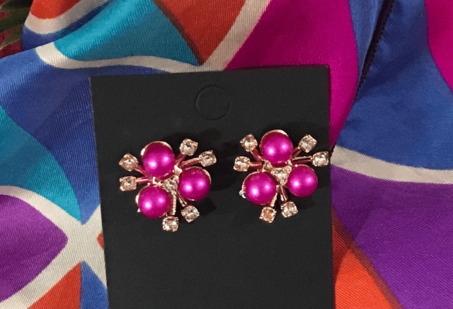 Rose Pink Stud Earrings - STU107
