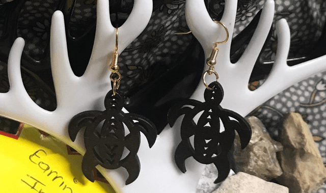 Brown Wood Dangling Earrings-SWDE76