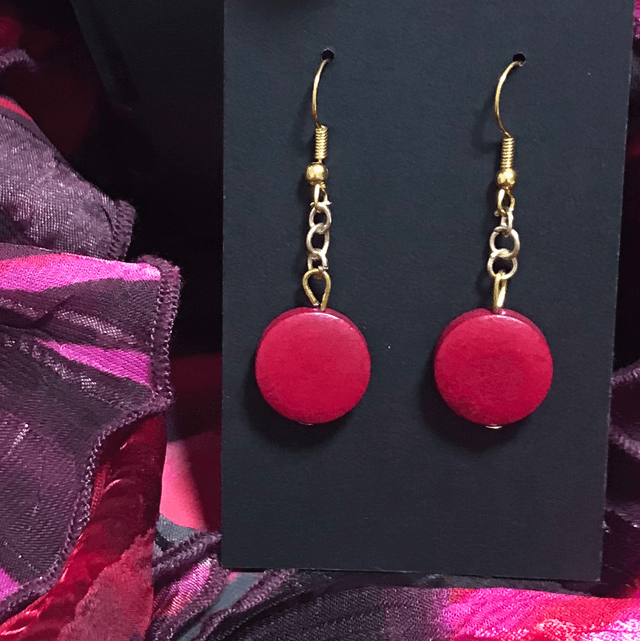 Burgundy Dangling Earrings- BDE10